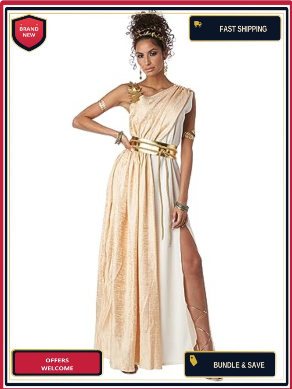 California Costumes Calico Golden Goddess Women's Toga Costume Small
